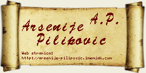 Arsenije Pilipović vizit kartica